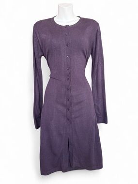 BCBGMaxAzria Plum Long-Sleeve Button-Front Knit Cardigan